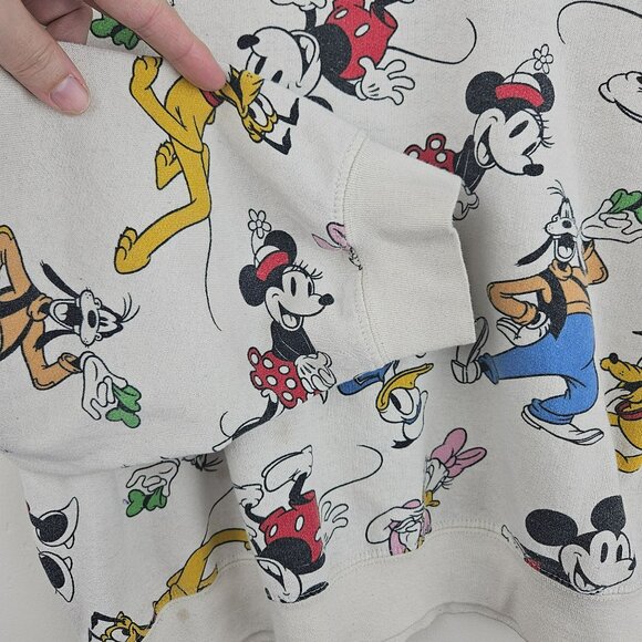 MICKEY AND FRIENDS Sweatshirt All Over Print Womens XL Cotton Blend CUTE - Picture 3 of 10